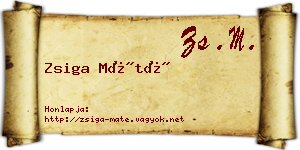 Zsiga Máté névjegykártya